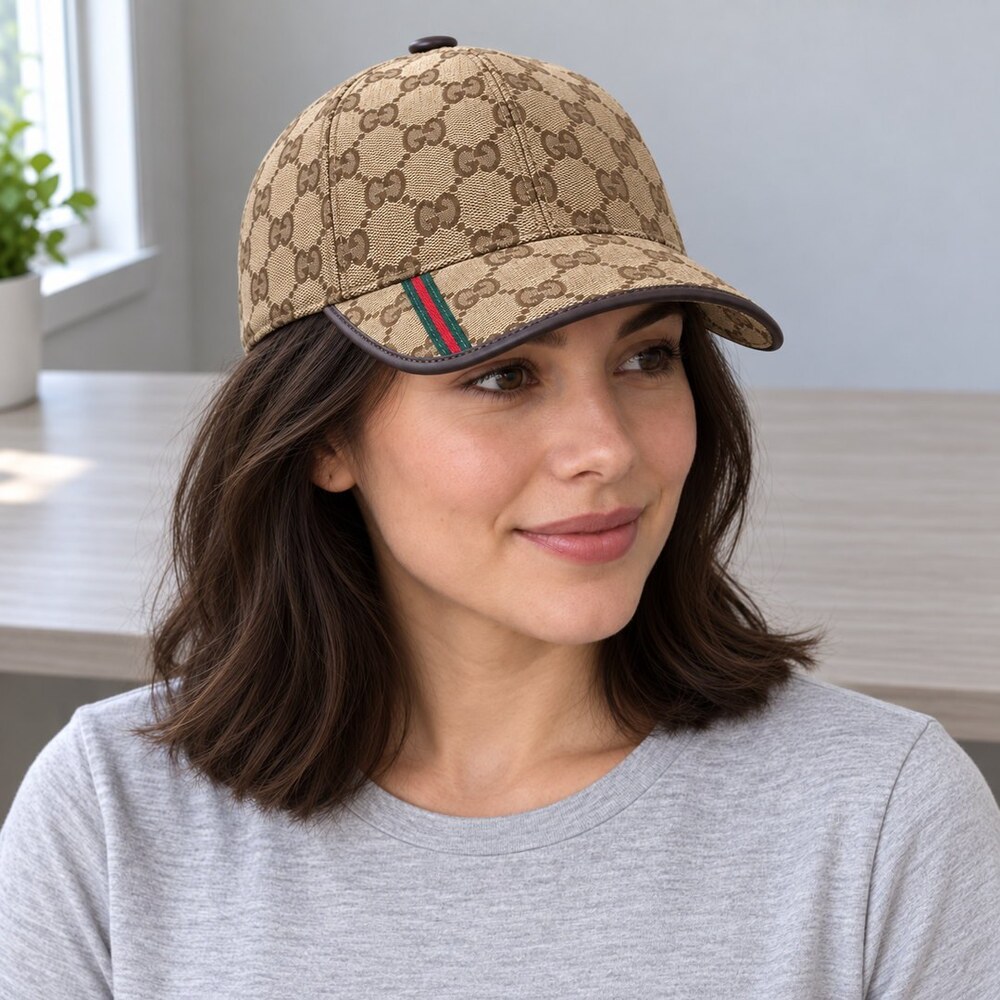 Gucci GG Cap with Striped Brim - Picture 2 of 6